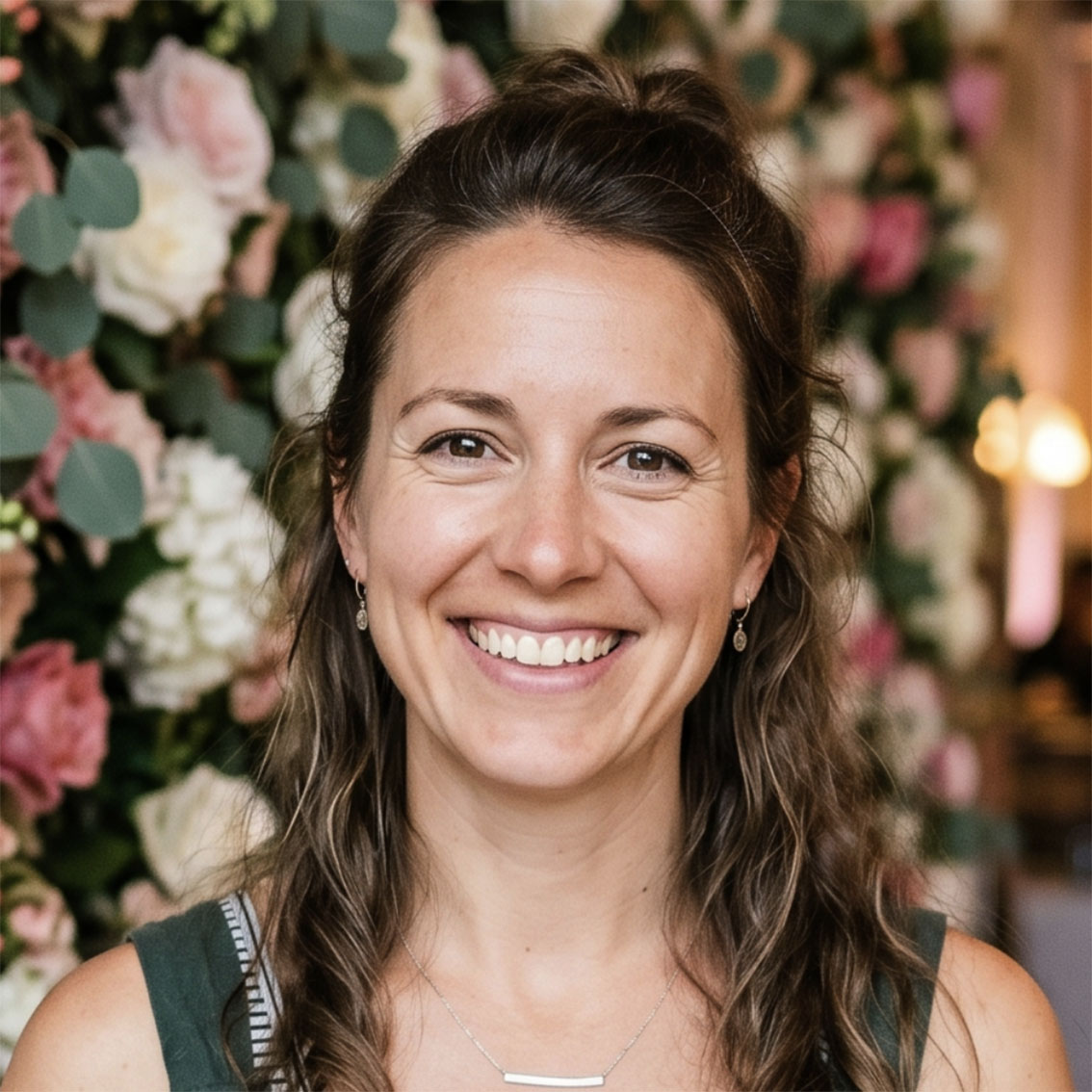 Flower wall at Amelia's baby shower