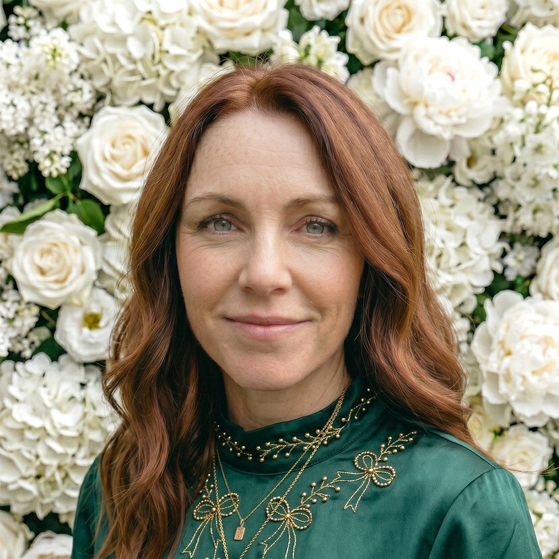 Flower wall at Harper's event